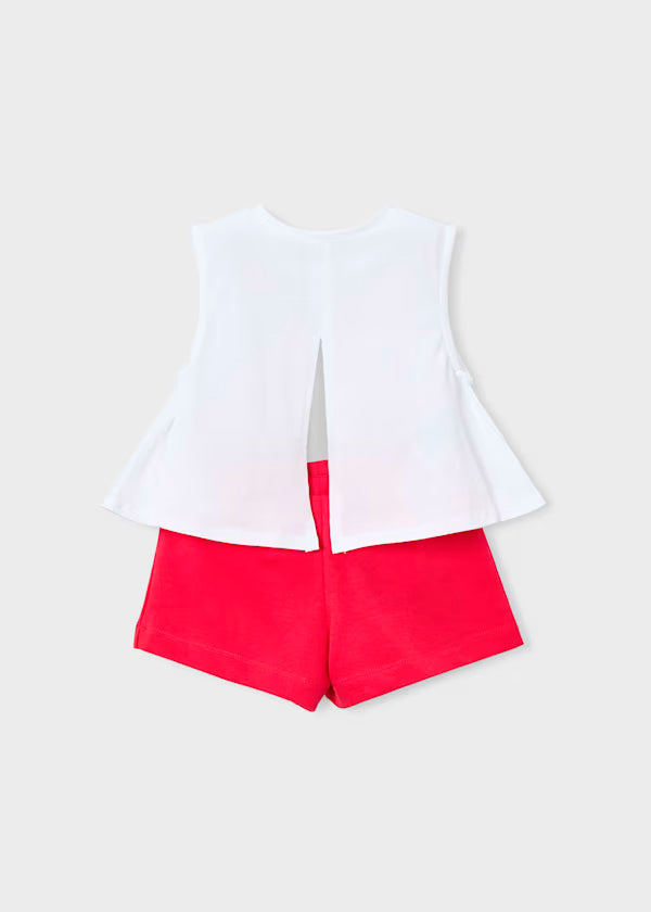 Conjunto camiseta y short rosa persimon