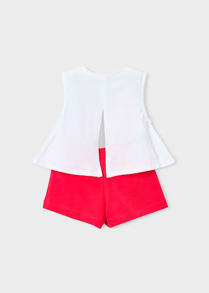 Conjunto camiseta y short rosa persimon