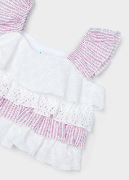 conjunto 2 piezas volantes rosas