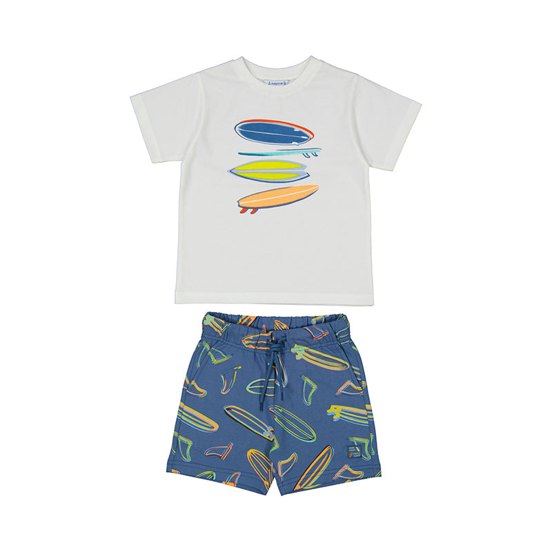 Conjunto bermuda y playera verano, print surf