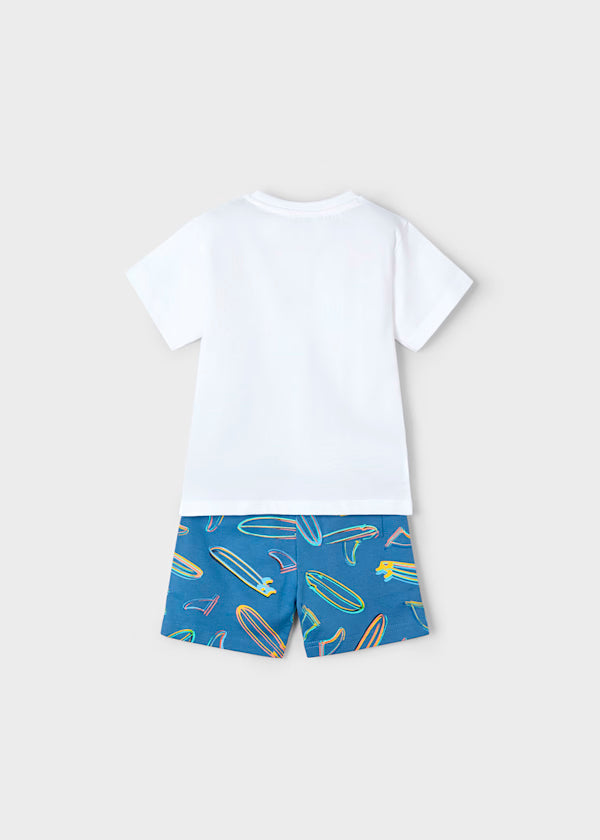 Conjunto bermuda y playera verano, print surf