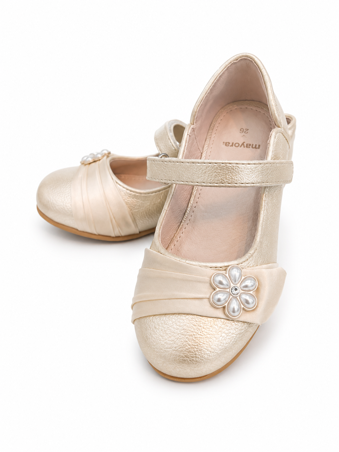Balerina Platino Flor Piedras cierre velcro mayoral