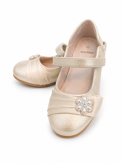 Balerina Platino Flor Piedras cierre velcro mayoral