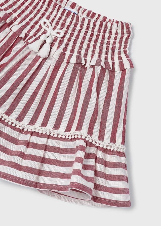 set camiseta ruffle con falda a rayas