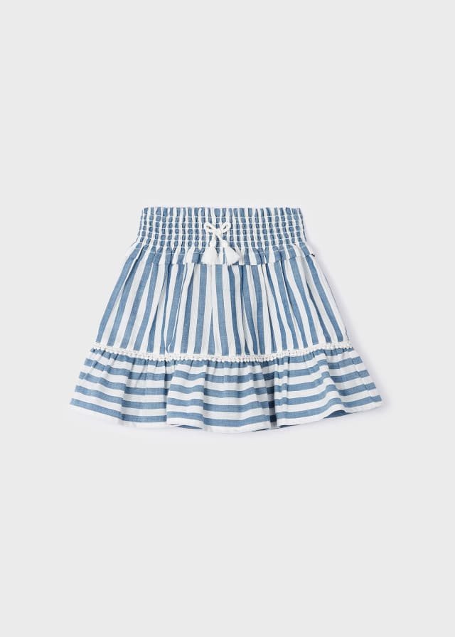 set blusa con falda de algodón a rayas