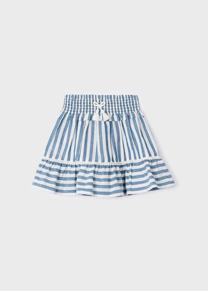 set blusa con falda de algodón a rayas