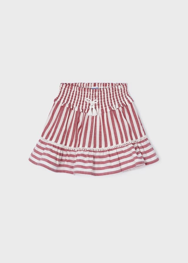 set camiseta ruffle con falda a rayas