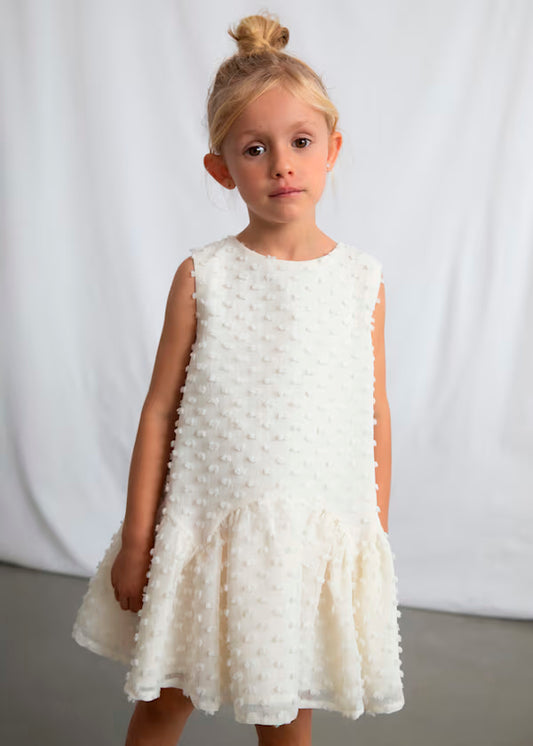 Vestido plumeti color hueso