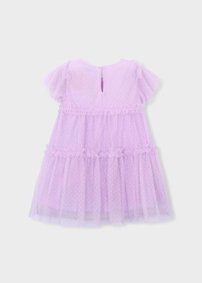 Vestido tul plumeti malva