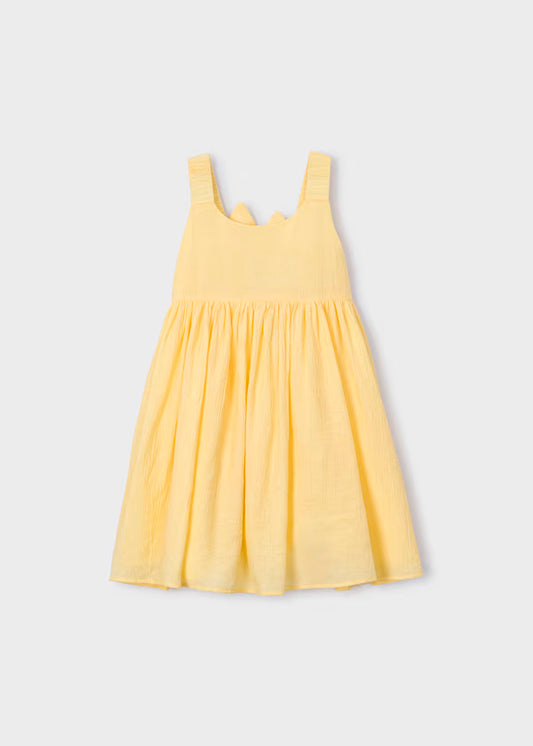 Vestido tirantes con moños amarillo