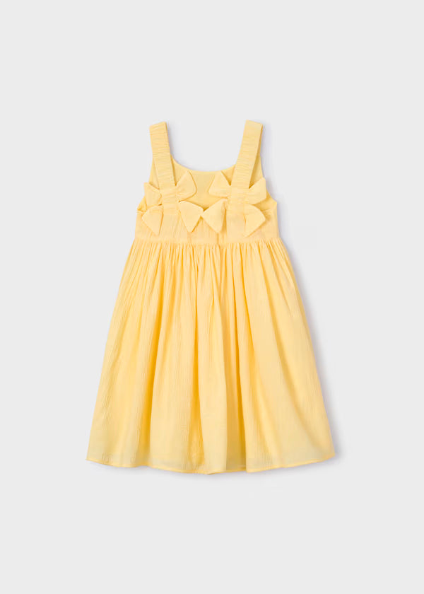 Vestido tirantes con moños amarillo