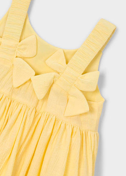 Vestido tirantes con moños amarillo