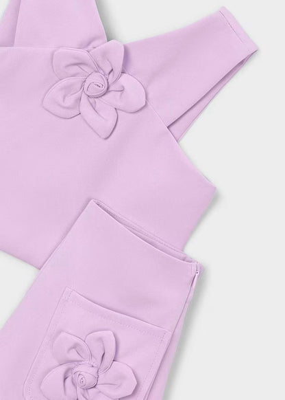 Conjunto pantalón corto y top flor malva