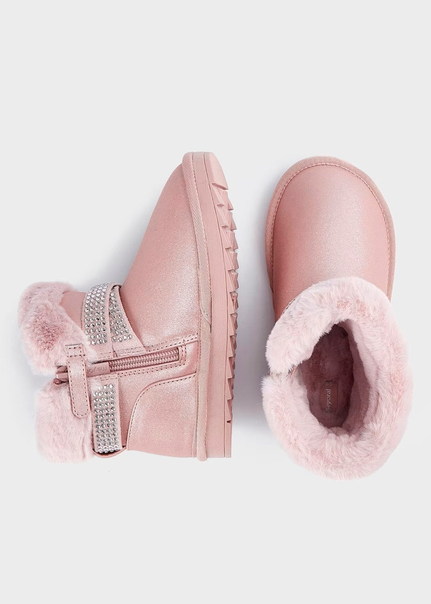 botin color rosa con peluche interior