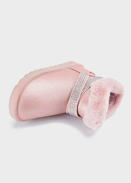 botin color rosa con peluche interior
