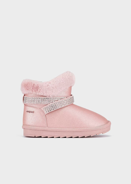 botin color rosa con peluche interior