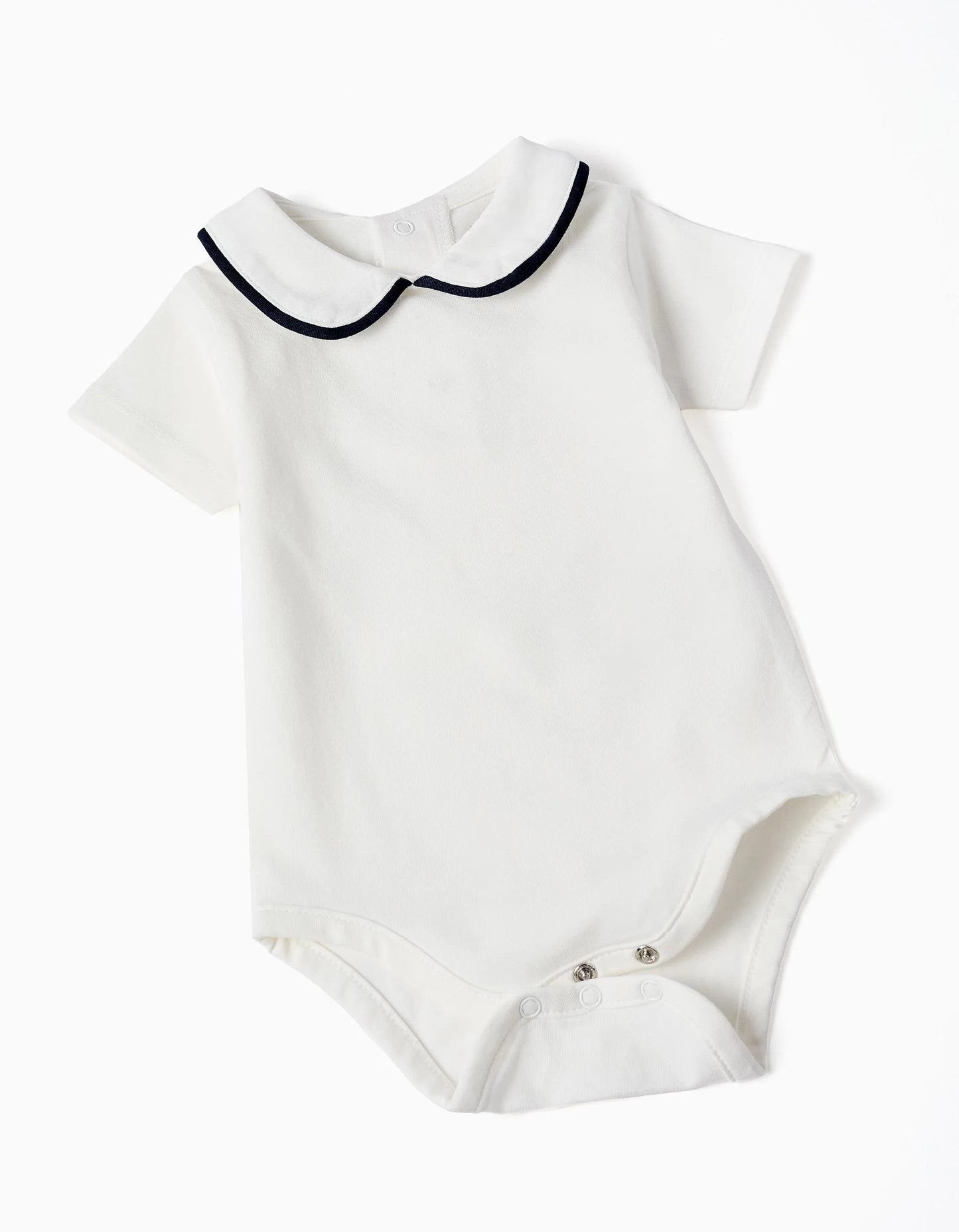 Conjunto body blanco + pañalero marino