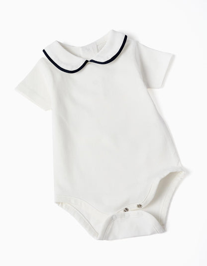 Conjunto body blanco + pañalero marino