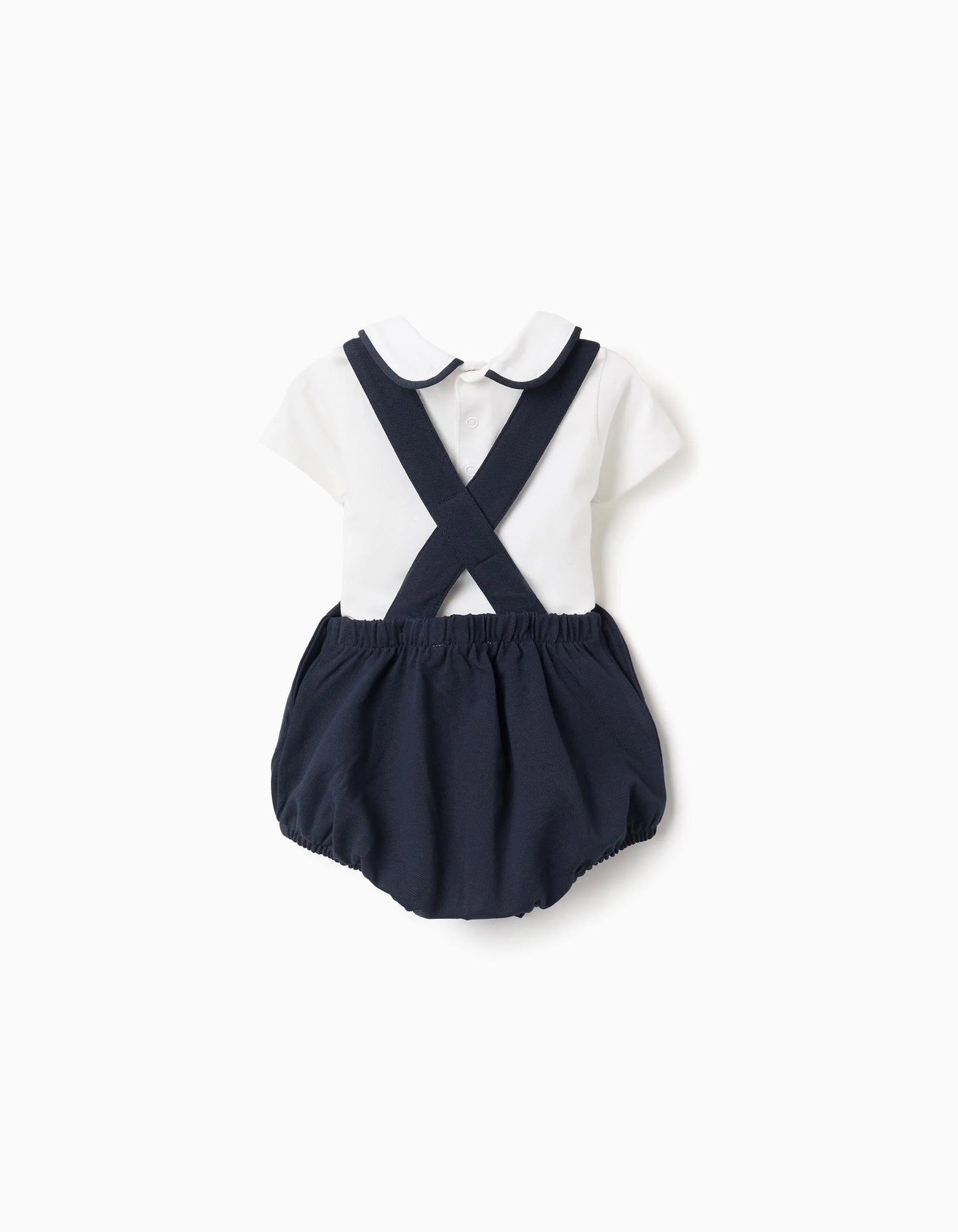 Conjunto body blanco + pañalero marino