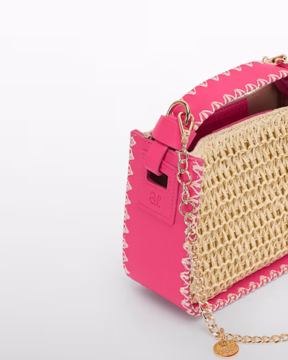Bolso Puntada Concha Detalles Fucsia