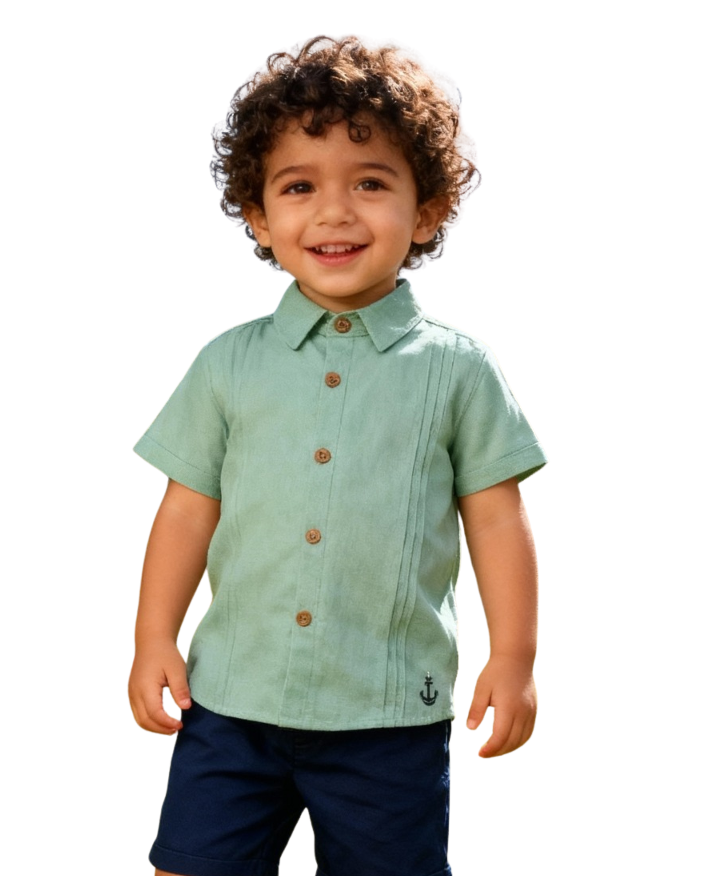 Guayabera de lino menta