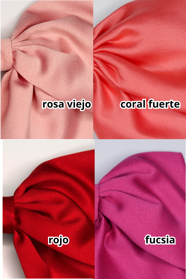 moño estilo victoria, disponible en 2 tamaños y en 18 colores