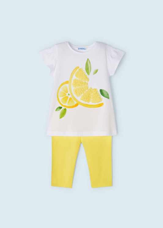 conjunto para niña de playera y legging limón