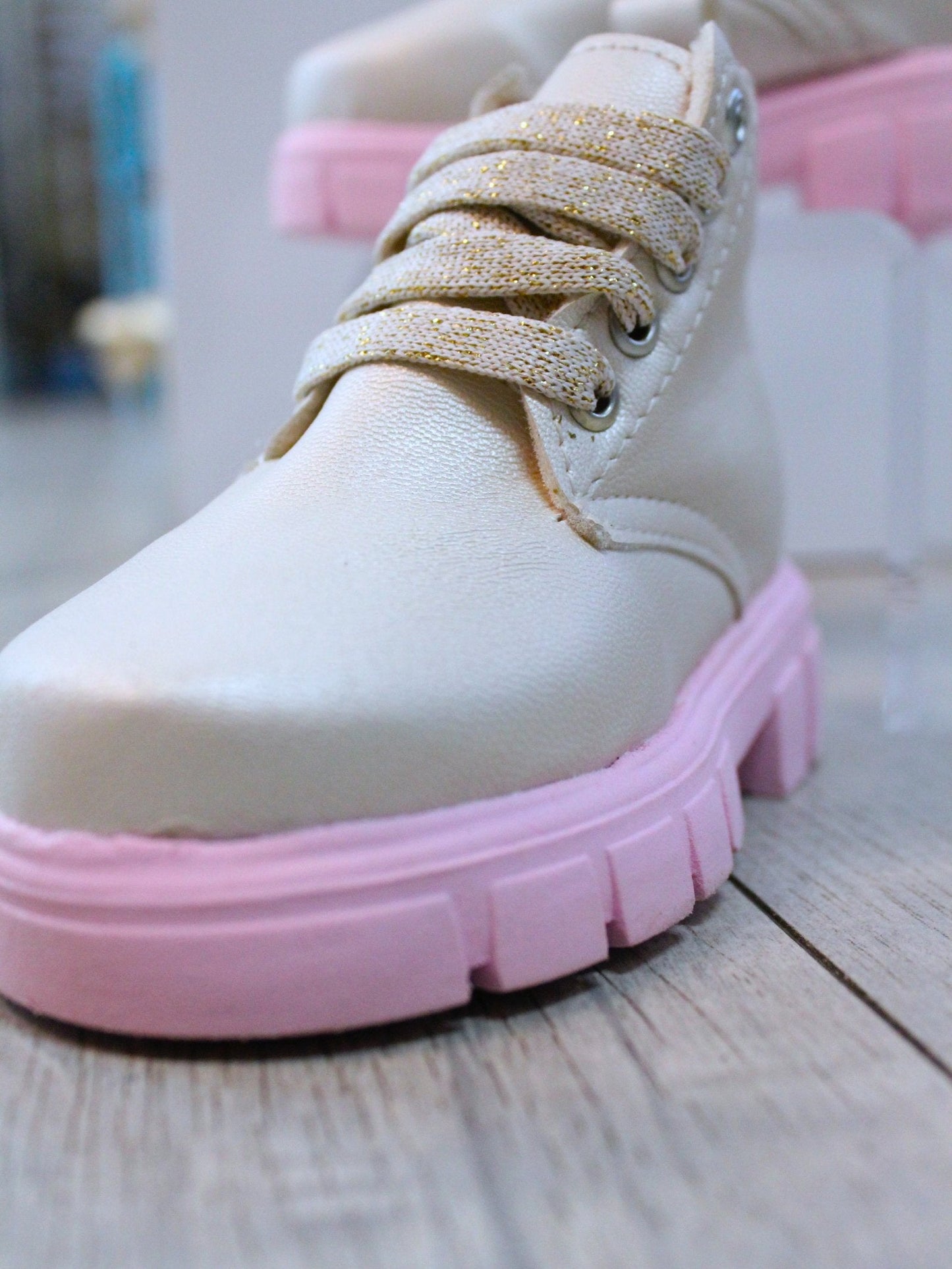 botin suela rosa, para niña