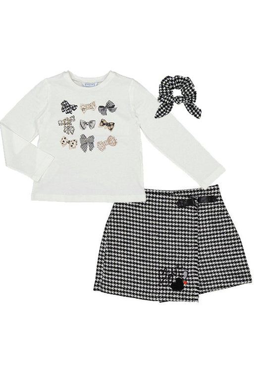 set blusa y short falda a cuadros, mayoral.