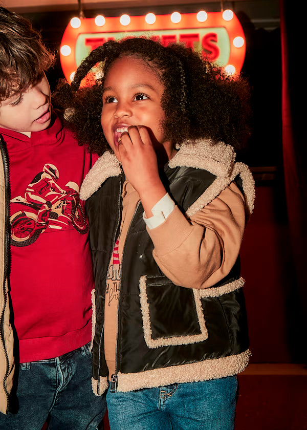 Chaleco contrastes borrego