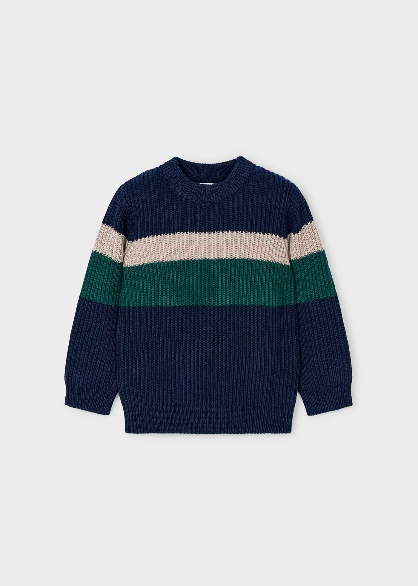 suéter tricot azul, lineas horizontales