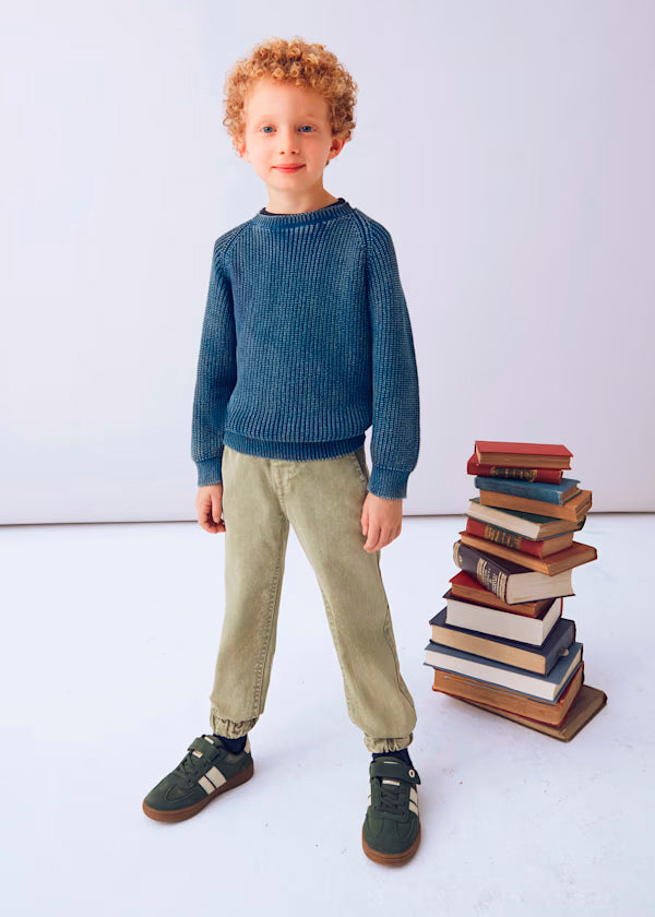 Jersey de punto cuello redondo, azul