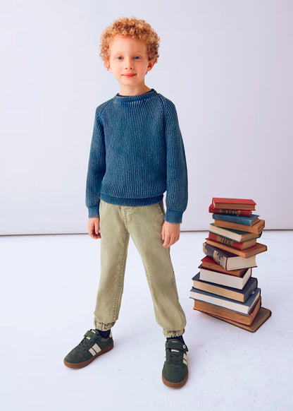 Jersey de punto cuello redondo, azul