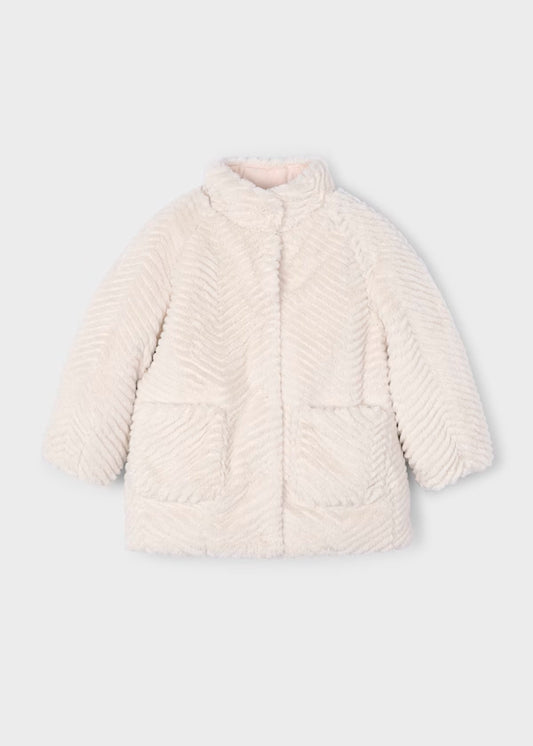 Abrigo largo dos bolsas color arena