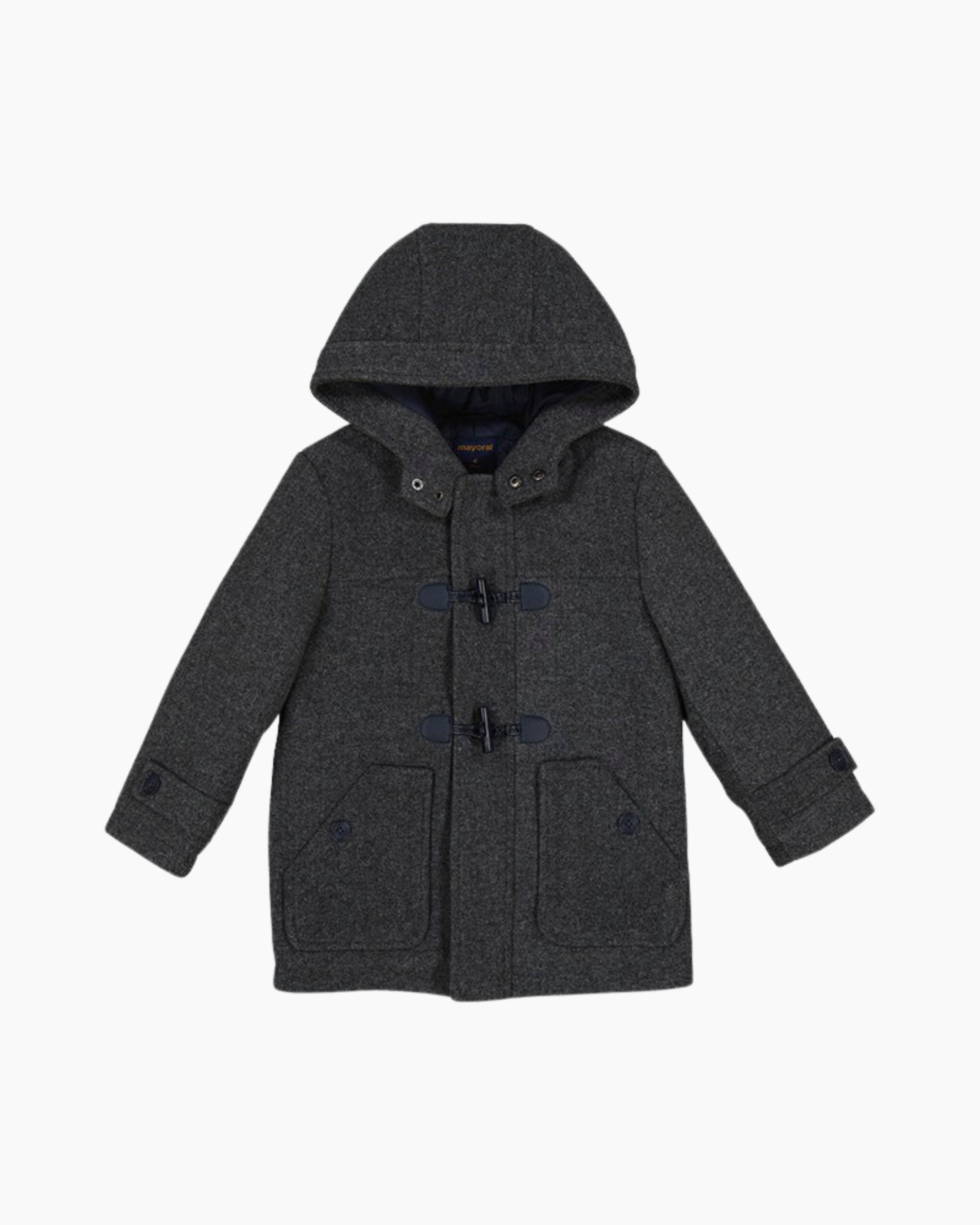 Abrigo capucha asfalto 2 botones vigore plomo