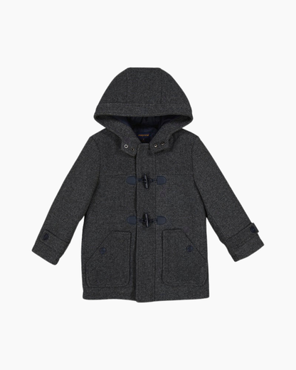 Abrigo capucha asfalto 2 botones vigore plomo