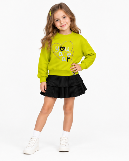 set sudadera lima falda polipiel negro