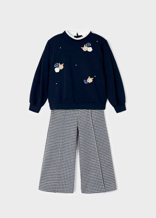 conjunto marino pantalón cuadros mayoral