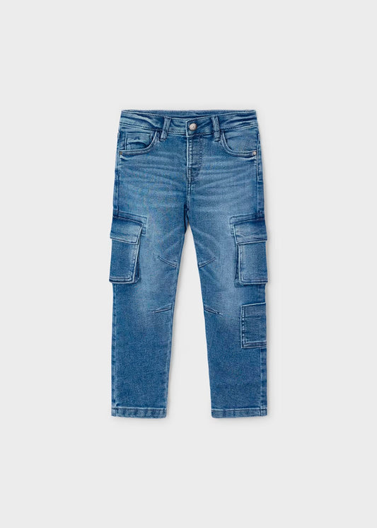 pantalón cargo denim medio, mayoral