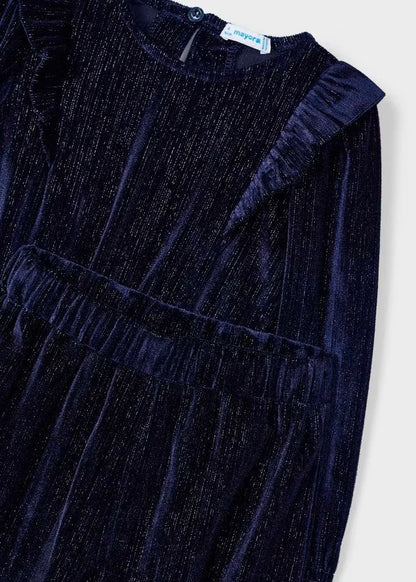 conjunto color marino, pantalón, blusa manga larga