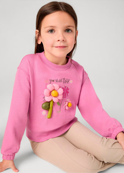 conjunto sudadera jeans campana de tela, color camelia