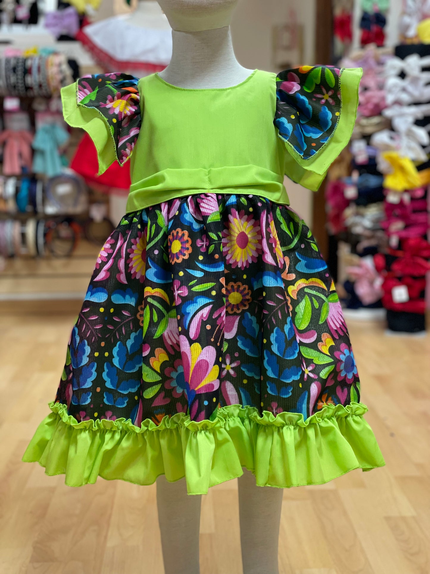 vestido adelita peto verde