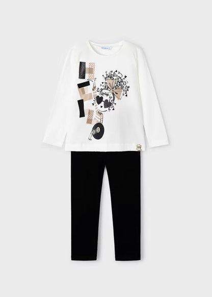 conjunto mayoral blusa y leggins negros