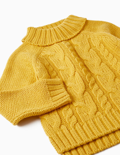 jersey cuello alto color mostaza