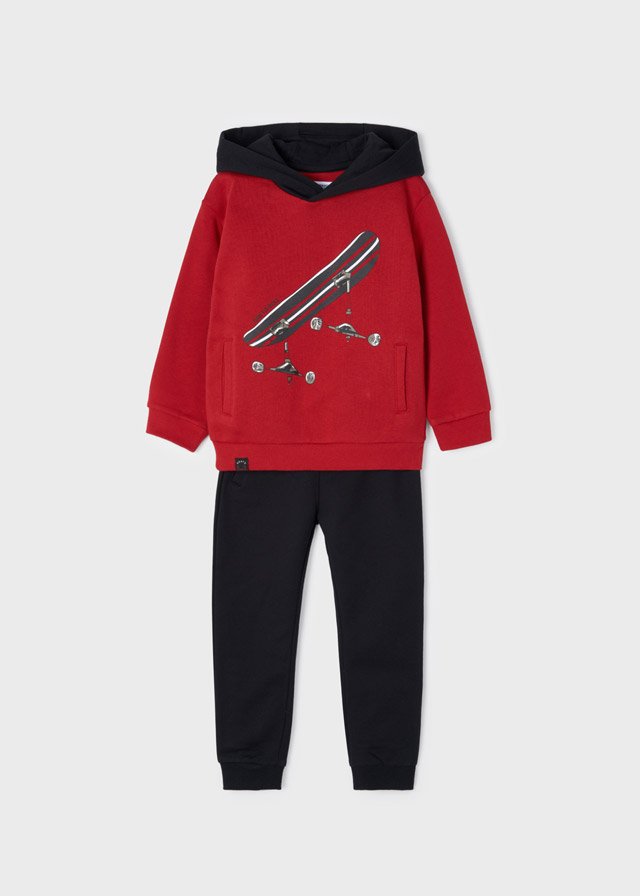 pants de dos piezas para niño con sudadera y pantalón largo.