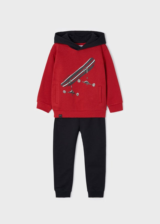 pants de dos piezas para niño con sudadera y pantalón largo.