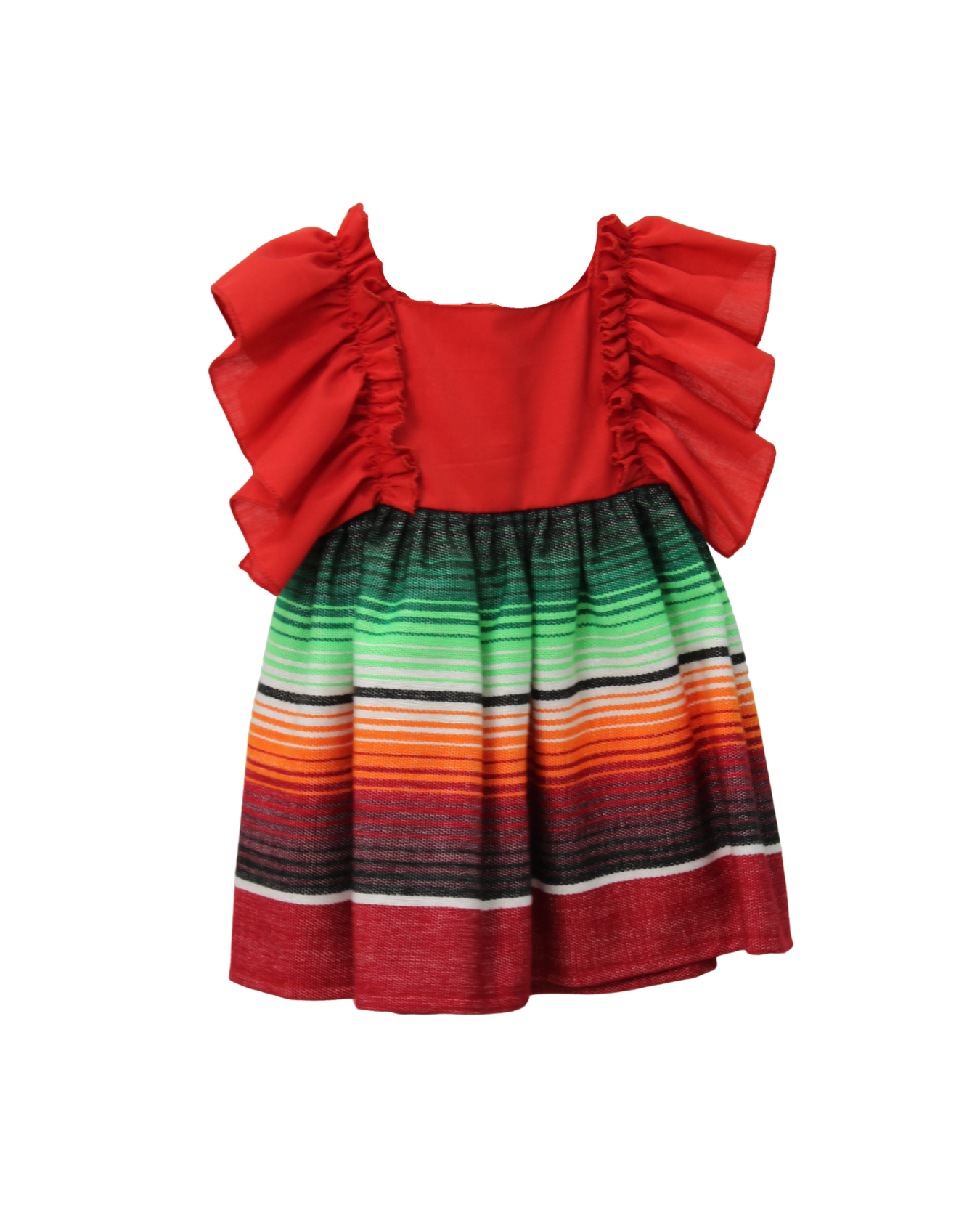 VESTIDO ADELITA TIPICO PATRIO SALTILLO PETO ROJO MEXICANO