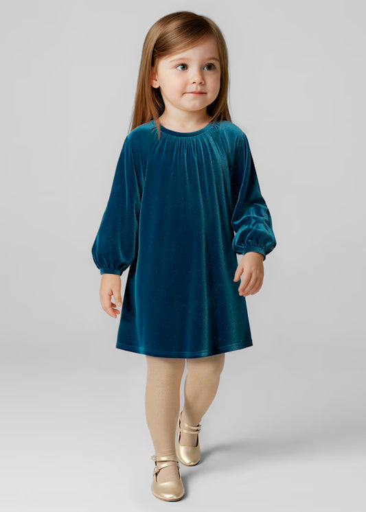 Vestido terciopelo brillo azul