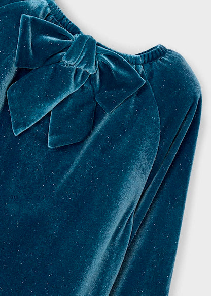 Vestido terciopelo brillo azul