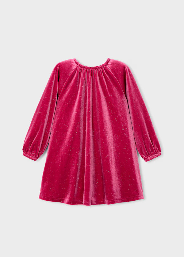 Vestido terciopelo brillo cereza